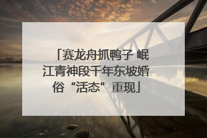 赛龙舟抓鸭子 岷江青神段千年东坡婚俗“活态”重现
