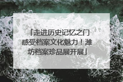 走进历史记忆之门 感受档案文化魅力！潍坊档案珍品展开展
