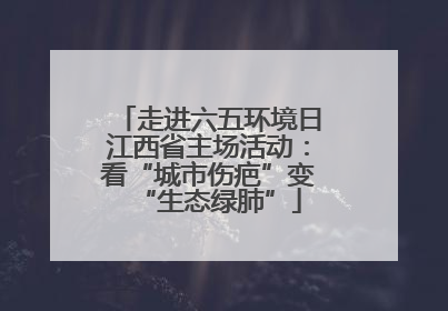 走进六五环境日江西省主场活动：看“城市伤疤”变“生态绿肺”