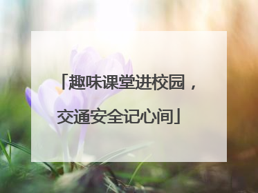趣味课堂进校园，交通安全记心间