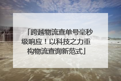 跨越物流查单号毫秒级响应！以科技之力重构物流查询新范式