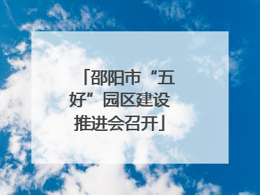 邵阳市“五好”园区建设推进会召开
