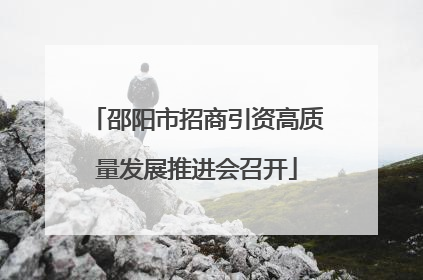 邵阳市招商引资高质量发展推进会召开