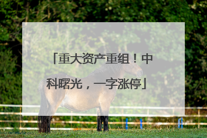 重大资产重组！中科曙光，一字涨停