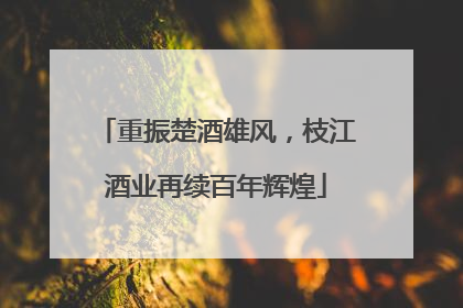 重振楚酒雄风，枝江酒业再续百年辉煌