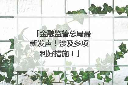 金融监管总局最新发声！涉及多项利好措施！
