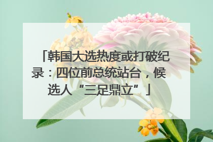 韩国大选热度或打破纪录：四位前总统站台，候选人“三足鼎立”
