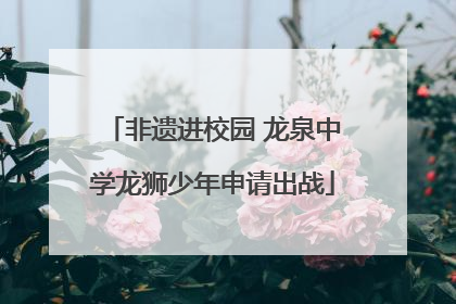 非遗进校园 龙泉中学龙狮少年申请出战