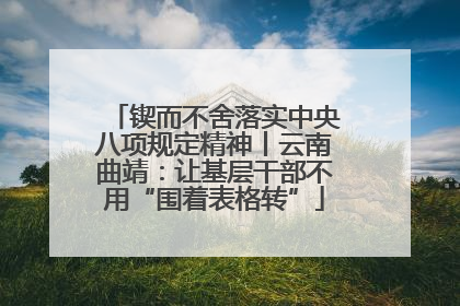 锲而不舍落实中央八项规定精神丨云南曲靖：让基层干部不用“围着表格转”