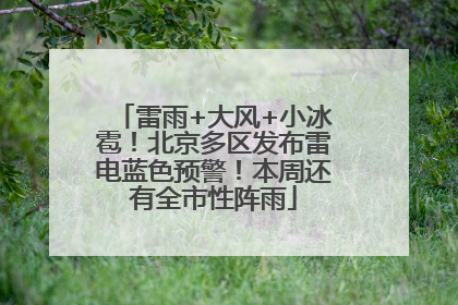 雷雨+大风+小冰雹！北京多区发布雷电蓝色预警！本周还有全市性阵雨
