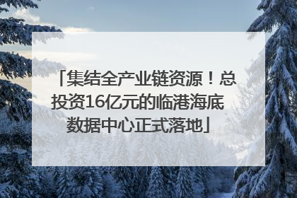 集结全产业链资源！总投资16亿元的临港海底数据中心正式落地