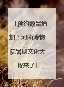 预约数量增加！河南博物院暑期文化大餐来了