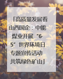 高质量发展看山西国企：中能煤业开展“6·5”世界环境日专题宣传活动 共筑绿色矿山