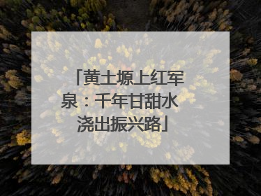 黄土塬上红军泉：千年甘甜水 浇出振兴路