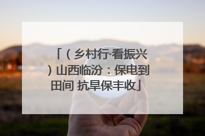 （乡村行·看振兴）山西临汾：保电到田间 抗旱保丰收