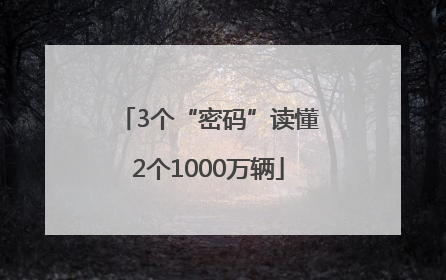 3个“密码”读懂2个1000万辆