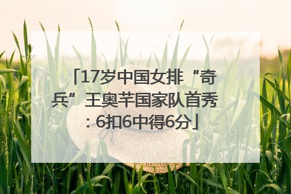 17岁中国女排“奇兵”王奥芊国家队首秀：6扣6中得6分