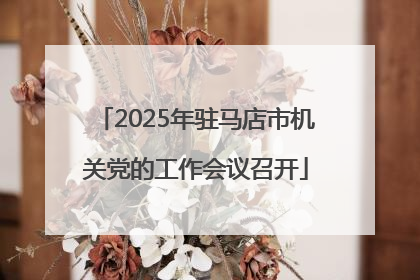 2025年驻马店市机关党的工作会议召开