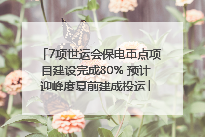 7项世运会保电重点项目建设完成80% 预计迎峰度夏前建成投运