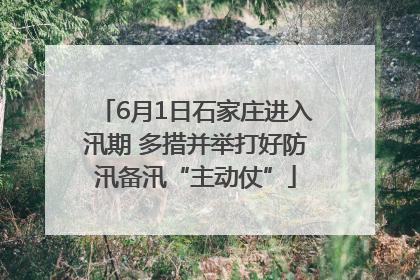 6月1日石家庄进入汛期 多措并举打好防汛备汛“主动仗”