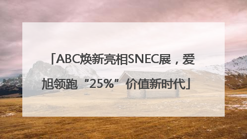 ABC焕新亮相SNEC展,爱旭领跑“25%”价值新时代