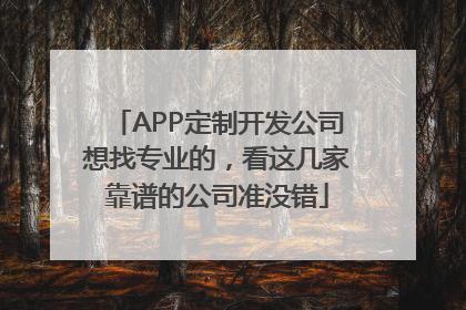 APP定制开发公司想找专业的，看这几家靠谱的公司准没错
